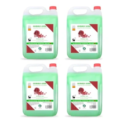 Imagen de Vitacab Pack de 4 Garrafas Gel ducha 5L Recarga baño Amenities hotel Jabon liquido Geles Hidratante Granada