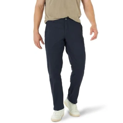 Imagen de Lee Extreme Motion Pantalón cónico relajado con parte delantera plana para hombre, azul marino, 36 de ancho x 30 largo, 36W 30L