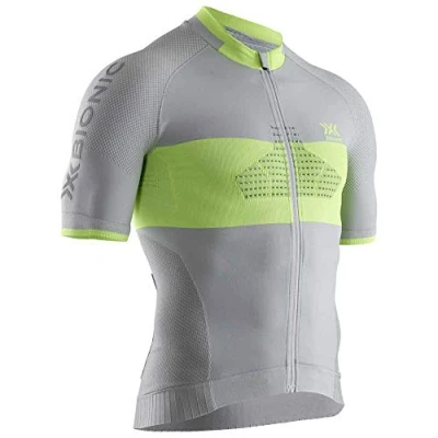 Imagen de X Bionic Invent Bike Race Zip Short Sleeve Shirt, Hombre, Dolomite Grey/Phyton Yellow, S