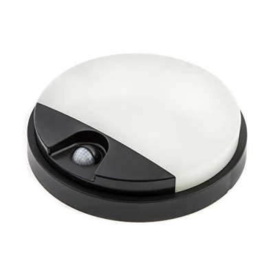 Imagen de HUBER lámpara de pared LED con detector movimiento, 140, 10 W, 957 lm, IP54, sensor interior, redonda, antracita