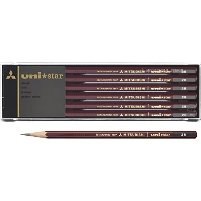 Imagen de Mitsubishi Pencil Co., Ltd. 1 lápiz hexagonal estándar para Unistar 2B Dozen (12 piezas) (importado japonés) by