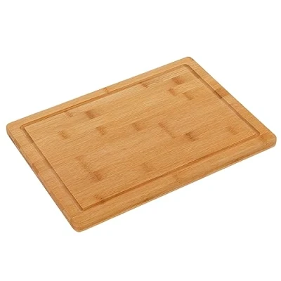 Imagen de FLORINA Tabla de Cortar Bambú 35x25 cm CORDIA I Bloque Corte Natural con Canaletas para Jugos Tablero Cocina Antibacterial Queso, Carne, Frutas, Verduras