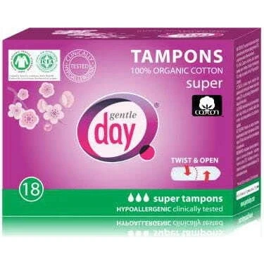 Imagen de Gentle Day® Super tampones de algodón orgánico 100%, 1 paquete 18