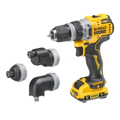 Imagen de DEWALT DCD703L2T QW Destornillador eléctrico 12V, 2 velocidades, 3Ah, Motor sin escobillas, 4 herramientas intercambiables, Incluye baterías, cargador, clip de cinturón metal y caja TSTAK