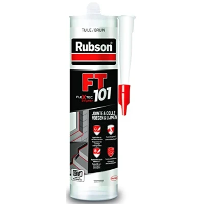 Imagen de Rubson FT101 Sellador de azulejos polimérico multimaterial para todo tipo juntas, grietas, pegamentos, interior y exterior, cartucho 280 ml