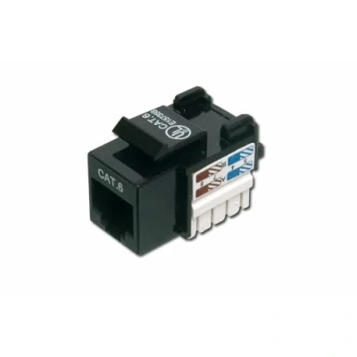 Imagen de DIGITUS Módulo Keystone Cat 6 No apantallado, Toma RJ45, 250 MHz 1GBase T, AWG 26 22, Instalación sin herramientas, Negro