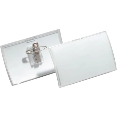 Imagen de Durable 821119 Portanombres Click Fold, con clip combinado, 40 x 75 mm, 25 piezas