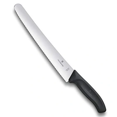 Imagen de Victorinox Swiss Classic, Cuello de pastelería hoja muy afilada, filo dentado, 26 cm, mango plástico robusto, acero inoxidable, negro