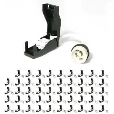 Imagen de Europalamp 50DX_NEW 50 casquillos GU10 de cerámica automática 230 V clase 2 con cables aislados para lámparas y bombillas LED