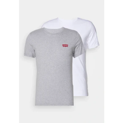 Imagen de Levi&#039;s 2 Pack Crewneck Graphic Tee, Camiseta, Hombre, White/Mid Tone Grey Heather, L