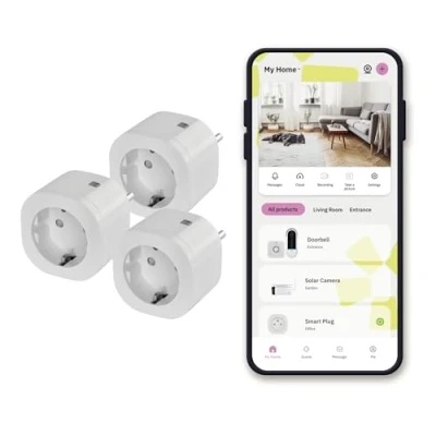 Imagen de OMAJIN by Netatmo, Pack de 3 Enchufes Conectados, Monitor energía, Control remoto, Medidor Retardo desconexión, Ahorro WIFI 2.4GHz/Bluetooth, 16 A/3 680 W, OBU 3SP SK