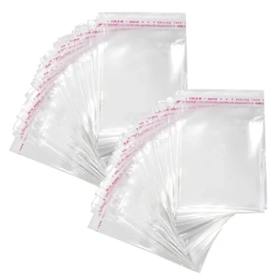 Imagen de YDHfdc 300 Piezas Bolsa de Celofán Transparentes 9x13cm OPP Autoadhesiva Plastico Autoadhesivo Pequeñas Sellado Autoadhesivas para Bombones Chuches Galletas