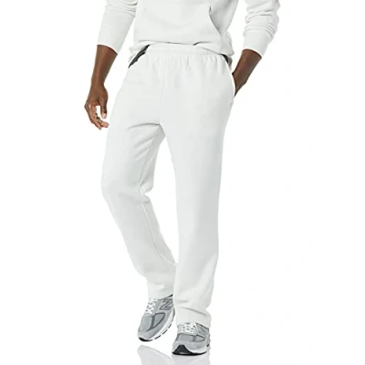 Imagen de Amazon Essentials Pantalones Deportivos de Forro Polar con Parte Inferior Abierta (Disponibles en Tallas Grandes y Largos Especiales) Hombre, Blanco, XXL