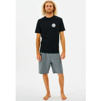 Imagen de RIP CURL 2022 Mens Icons of Surf Short Sleeve Rash Vest 12FMRV Black Size L