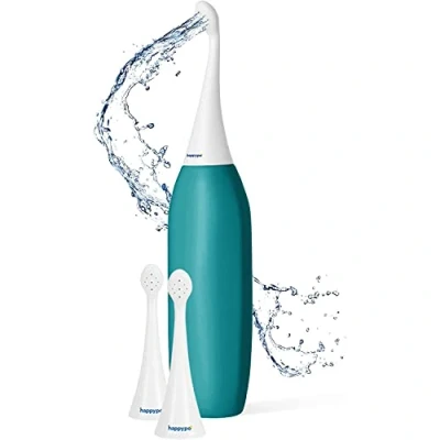 Imagen de Happypo Set Bum Cleaner Original Color Menta Botella de Agua para Higiene Íntima + Cabezales Repuesto Bolsa Viaje Sustituye Toallitas y WC con Chorro Bidé Portátil