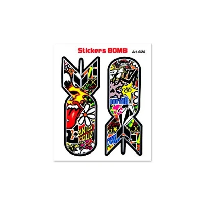 Imagen de 4R Quattroerre.it 6126 Adhesivos Stickers Bomb Bomba 10 x 12 cm