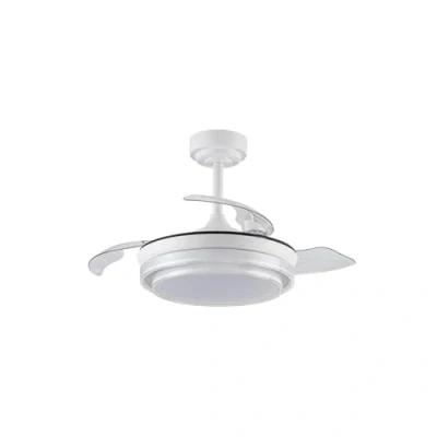 Imagen de ventilador de techo Lander blanco motor DC 2 tamaños grande y pequeño Lampara con luz regulable
