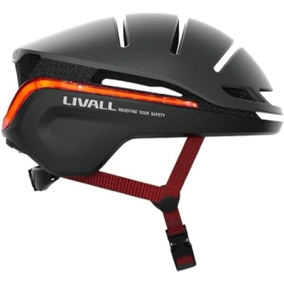 Imagen de Casco Livall EVO21, L (57 61 cm), Para patinete y bici, SOS, Luz de posición freno, Iluminación 360, Intermitentes Resistente a lluvia, Negro