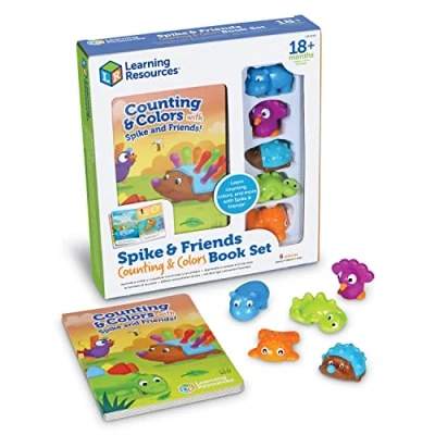 Imagen de Learning Resources Set con Libro para Aprender a Contar y reconocer los Colores Spike Sus Amigos, Actividades niños pequeños, de Juguetes didácticos, 6 Piezas, 18 años, LER9124