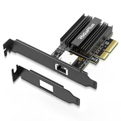 Imagen de 10Gb PCI e Tarjeta de Red, AQC113 Controlador, 10G Base T RJ45 Puerto Nic Tarjeta, GiGaPlus 100/1000/2500/10000Mbps Ethernet, Ethernet Adaptador Soporte Windows10/11/Windows Server/Linux