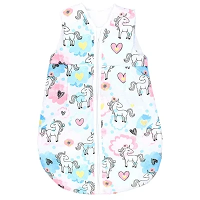Imagen de TupTam Saco de Dormir para Bebé sin Mangas 2,5 Tog, Unicornio Rosa/Azul, 104 110