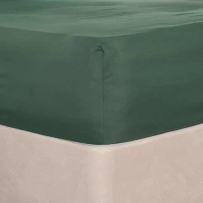Imagen de Brentfords Sábana Bajera Ajustable de Color Liso, no Necesita Planchado, Microfibra súper Suave fácil Cuidado, Verde Bosque, tamaño Individual