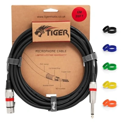 Imagen de Tiger MIC6 06 Cable para micrófono XLR a jack (macho/hembra, 6 m)