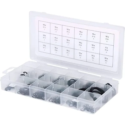 Imagen de KS Tools 970.0310 Surtido de anillos retención, exteriores e interiores, 225 pzs