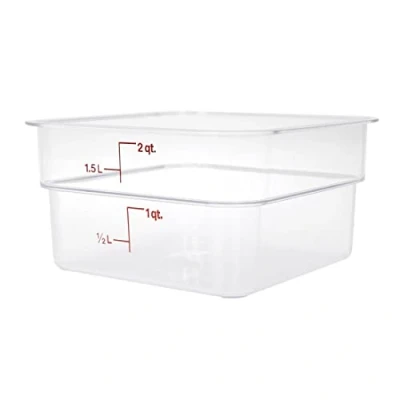 Imagen de Cambro 2SFSCW135 Contenedor de alimentos CamSquare 2 qt. 7 1/4 pulgadas x 3 7/8 pulgadas, transparente