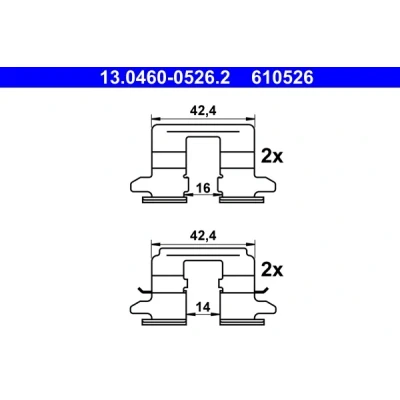 Imagen de ATE 13.0460 0526.2 Kit de accesorios, pastillas frenos NISSAN: Juke, Pulsar Hatchback