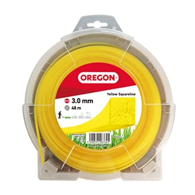 Imagen de Oregon Hilo Cuadrado Amarillo para Desbrozadoras y Cortacésped, Nailon de Calidad Profesional, Compatible con la Mayoría Modelos, 3.0 mm x 48 m (69 420 Y)