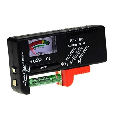 Imagen de OcioDual Probador Digital de Baterías BT 168 PRO, Comprobador pilas AAA C D 9V 1.5V 18650 14500, litio, botón, Tester Universal baterías, Negro