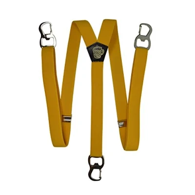 Imagen de Olata Tirantes En Forma De Y Con Abridor Botella Cerveza Clips Mosquetón 2.5 cm. Amarillo