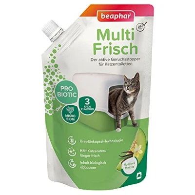 Imagen de beaphar Multi Fresco Neutralizador de olores para Arena Gatos Extiende la Vida útil Fragancia Vainilla y melón 400 g