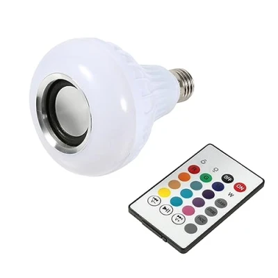 Imagen de Yosoo Bombilla LED inalámbrica con altavoz (RGB E27, 12 W, Bluetooth, mando a distancia)