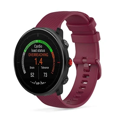 Imagen de SeaFicco Correa de Reloj Compatible con Polar Vantage M/Polar Grit X, Universal 22mm Silicona Pulsera Repuesto Banda Deportes Fitness (Rojo Vino)