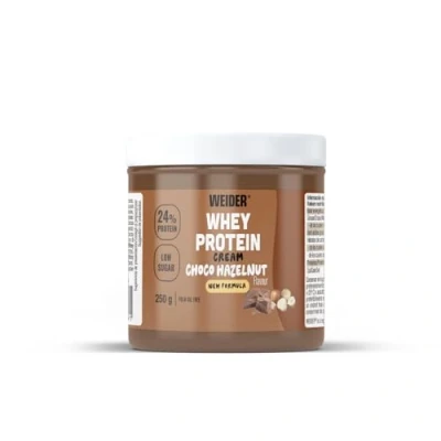 Imagen de Weider Whey Protein Choco Hazelnut Spread Crema de Chocolate y Avellana con 22% Proteínas, Bajo en Azúcares, sin Aceite Palma, Gluten, 250 g