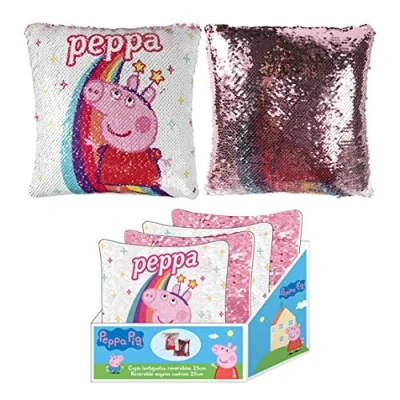 Imagen de CERDÁ LIFE&#039;S LITTLE MOMENTS Cojin Lentejuelas Peppa Pig, Rosa, 1 Unidad (Paquete de 1)