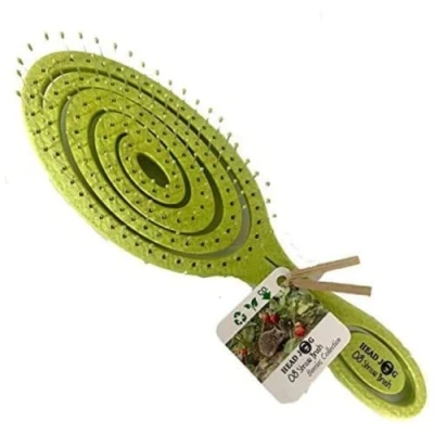 Imagen de Head Jog 08 Cepillo de paja con aberturas para el cabello, cerdas flexibles, flexibles y suaves, desenreda cabello húmedo o seco. desenredante ecológico cabellos rizados ondulados