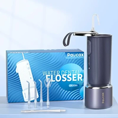 Imagen de CARER SPARK Irrigador Bucal Portatil Profesional con Modo de Autolimpieza 4 Modos y 5 Boquillas USB Recargable IPX7 a Prueba Agua para Uso Doméstico Viaje