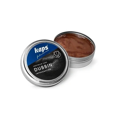 Imagen de Kaps Cera Impermeabilizadora de Calidad para Calzado, Dubbin Nutrición e Impermeabilización Cuero, Impermeabilizadora, (Marrón Medio, 50ml)