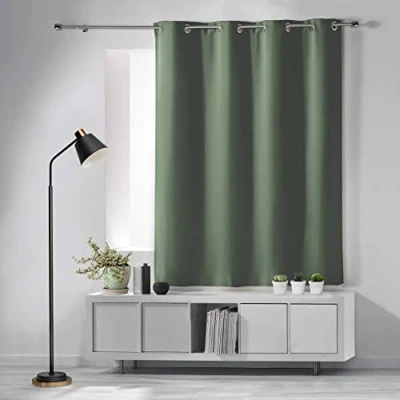 Imagen de Douceur d&#039;Intérieur 1609123 Cortinas, Poliéster, Gris, 140L X 180H cm (1 Panneaux)