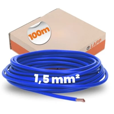 Imagen de Lapp 4520141 Cable individual de PVC (100 m, H07V K, 1,5 mm²), color azul oscuro