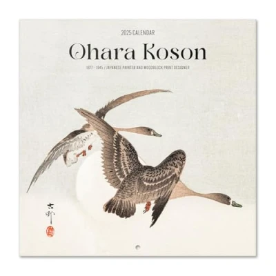 Imagen de Calendario 2025 pared Ohara Koson pared, Planificador mensual: Con espacio para anotar e Ilustraciones (30x30 cm)