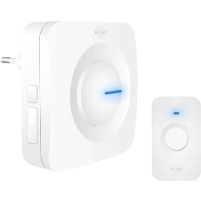 Imagen de ELRO DB3000 Juego de Timbre Inalámbrico Receptor con Enchufe/Plug In Sin Pilas Blanco