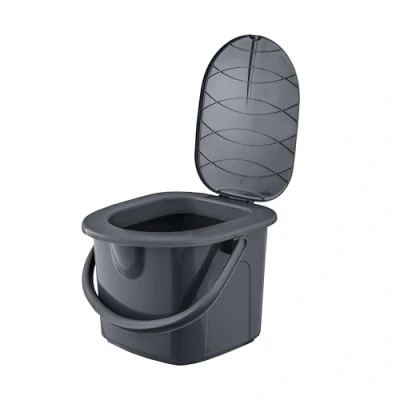 Imagen de BranQ Home essential , Fabricado 100% de Material Reciclado, ecológico, Inodoro móvil Camping 15,5 litros, con Capacidad Carga máxima hasta 120 kg, Gris ecológico