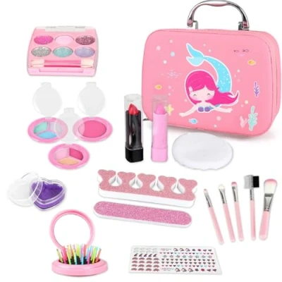 Imagen de STAY GENT Maquillaje Niña para Chicas Set, Caja de Infantil Maletín Kit Juguetes Niñas, Lavable Juega Regalos Pequeño Princesa