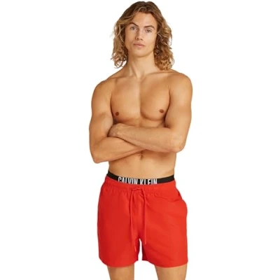 Imagen de Calvin Klein Swimwear Medium Double Bañador, Hombre, Talla: Medium, Flaming chili