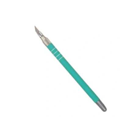 Imagen de Craftelier Bisturí de Precisión con Mango Silicona Antideslizante para Manualidades Incluye 3 Cuchillas y Tapón Transparente Proteger la Cuchilla Tamaño Aprox. 16 cm Color Turquesa