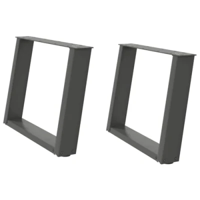 Imagen de vidaXL Patas para mesa de centro en forma U 2 uds antracita acero